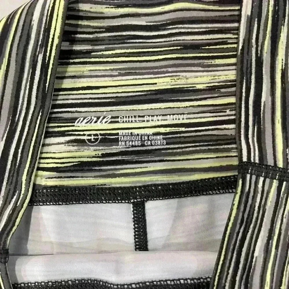 Aerie Chill Play Move High Rise Activewear Leggings Neon/Black Womens Size Large - Picture 3 of 6